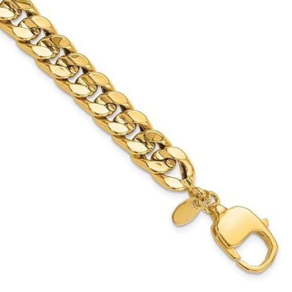 Leslie's 14K Polished Curb Men's Bracelet - Picture 1 of 5